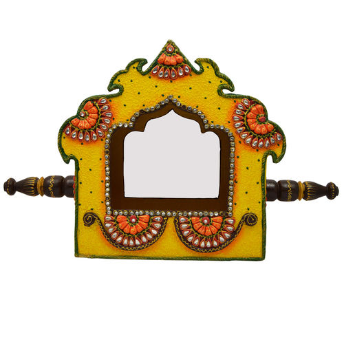 Wood Wooden & Paper Mache Doli With Kundan Work