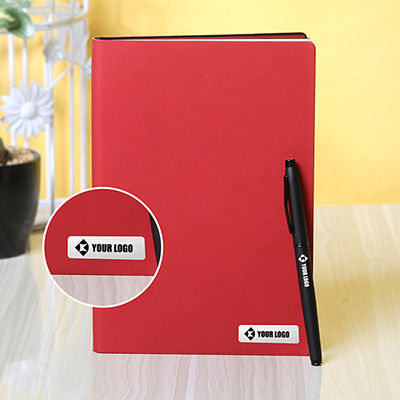 Personalized Red Diary with Black Pen