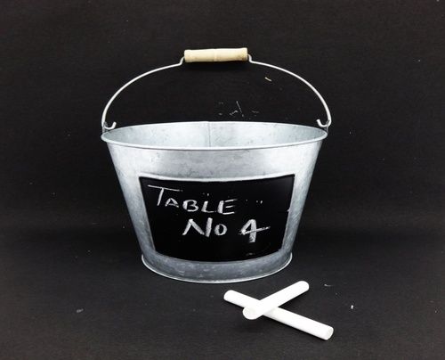 Galvanized Bucket With Chalk Board