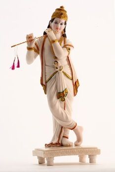 Marble Krishna With Flute Statue