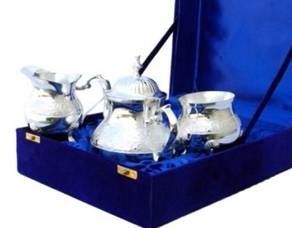 Brass Silver Plated Tea Set For Royal Wedding Gift