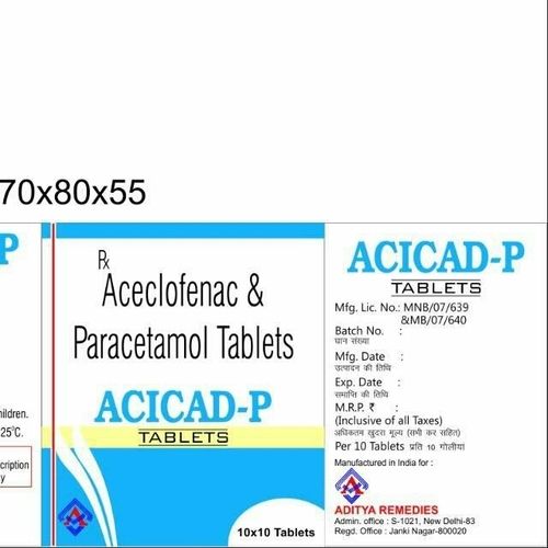 Tablets Aceclofenac And Paracetamol Tables