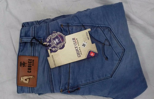 Regular Fit Blue Men''s Jeans - Customized Waist Size Plain Dyed Year-Round Seasonality