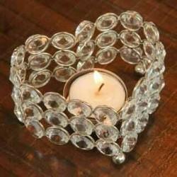 Eco-Friendly Decorative Crystal Hear Shape Candle Holder