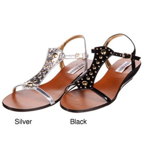 Silver, Black Women Sandals