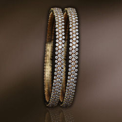 Fine Finished Diamonds Beaded Bangles