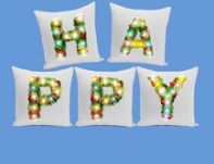 Christmas Design Printed Led Light Pillows Seat Cushions