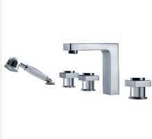 Chrome Brass Shower Tub Faucet Set With Handheld