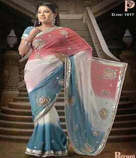 Any Mix Color Bridal Saree With Unique Design