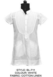 Girls Blouse Cotton Linen Top