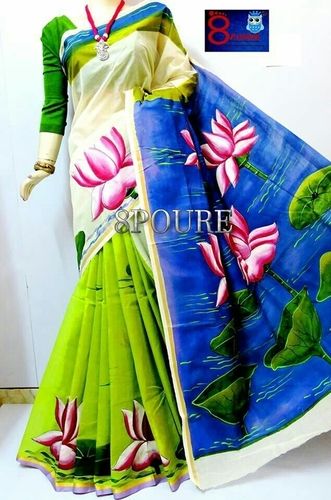 Hand Printed Cotton Sarees