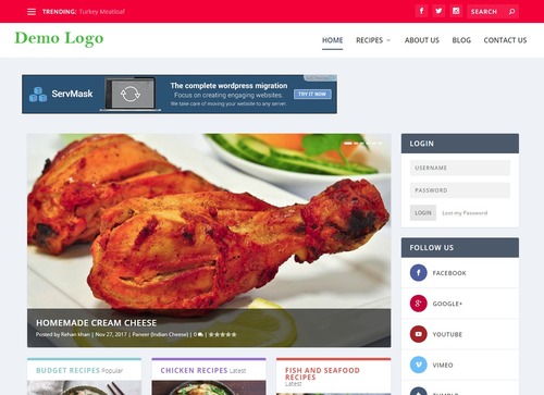 Automatic Cms For Recipe Blog Website