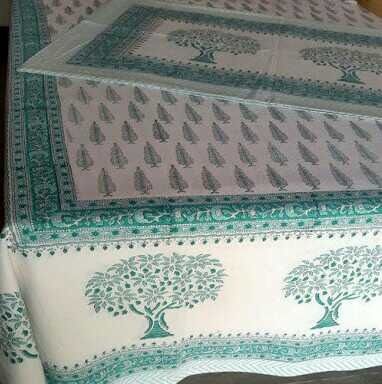 Block Printed Double Bed Sheet - Full Size, Any Color | Printed Design for Bedding and Home Use