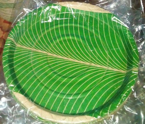 Green Laminated Paper Plate