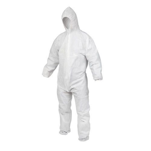 White Disposable Coverall - Cotton Material | Standard Size, Industrial-Grade Quality, Reliable Protection