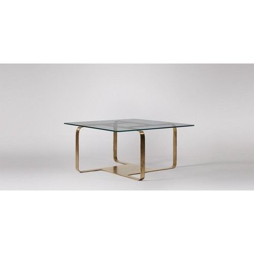 Contemporary Wooden Coffee Table With Glass Top