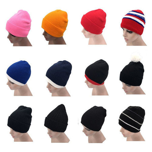 Custom Unisex Plain Acrylic Cotton Winter Knitted Hat