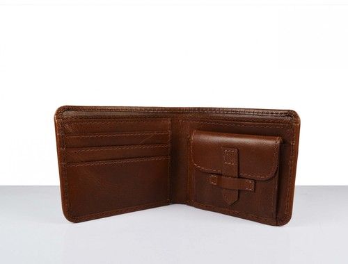 Wholesale New Design Brown Genuine Leather Wallets vintage mens