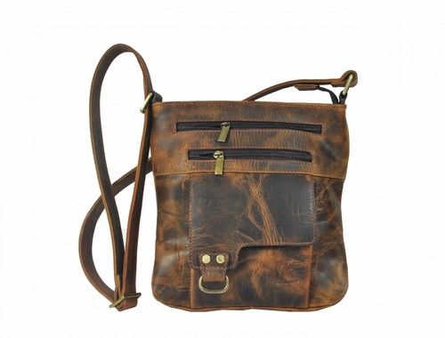 Leather Messenger Bag With Casual Look