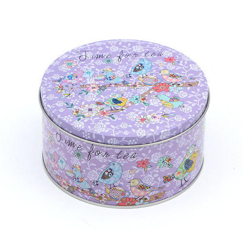 Printed Round Tin Container - Premium Grade Metal, Multi-Sized Options, Custom Printed Designs, Quality Assured