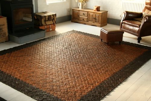 Rectangular Shape Leather Carpets