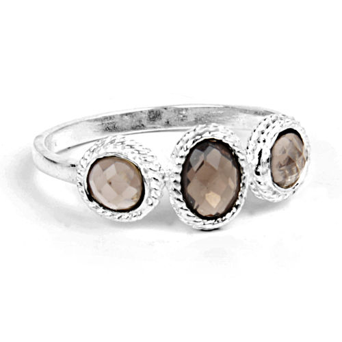 925 Sterling Silver Smoky Quartz Gemstone Ring Gender: Women