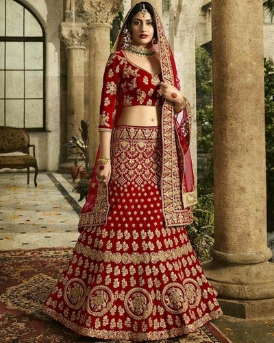 Sabyasachi Inspired Red Color Wedding Lehenga Choli | Bridal lehenga red,  Indian bridal outfits, Indian bridal wear