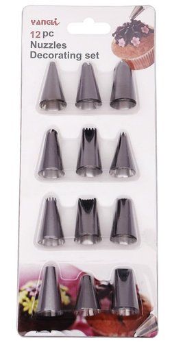 Stainless Steel Set of 12 Cake Decorating Nozzles