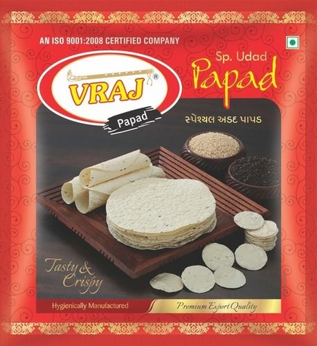 Exceptional Packaging And Hygienically Processed Plain Papad 