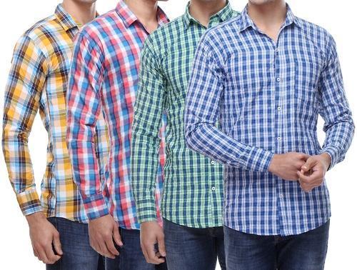 Various Colors Mens Trendy Check Shirt