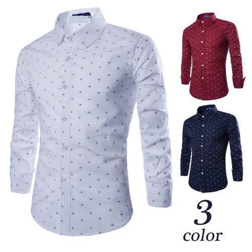 Red Unique Design Mens Casual Shirt