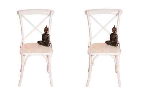 Pair Of Zippy Metal White Chair