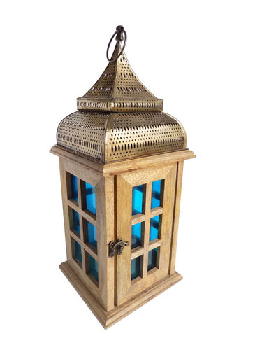 Cage Designed Wooden Lantern