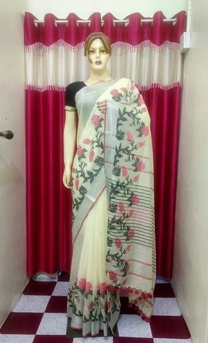 Designer Linen Jacquard Saree