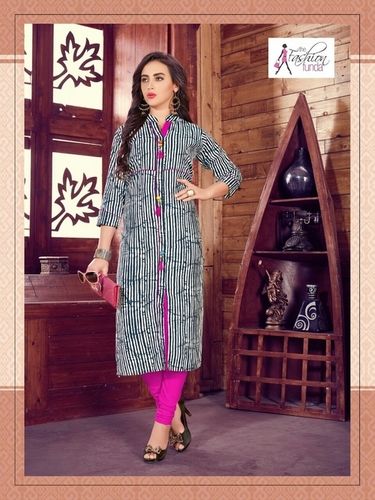 No Fade Cotton Long Aroma Kurtis