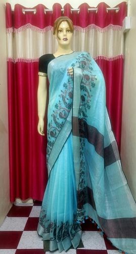 Fancy Design Linen Saree