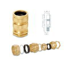 Pure Brass Cable Gland - Operating Temp 250Â°C , Flameproof & Weatherproof Features With Single & Double Compression