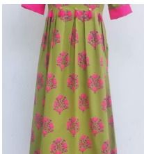 Mehandi Pink Designer Long Kurti