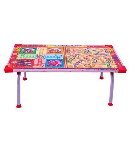 Wooden Ludo-Snakes And Ladders Printed Foldable Study Table Home Furniture