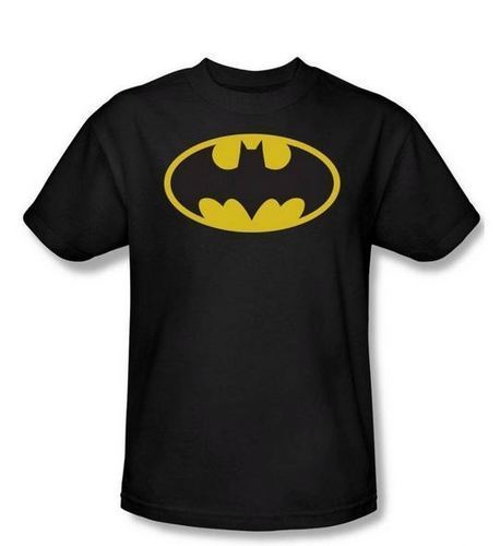 Batman Logo Printed Half Sleeve Black T Shirt Size: Medium