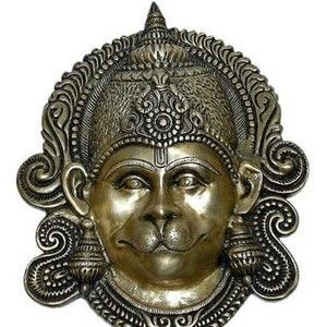 Metal Plated Hanuman Mask