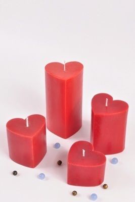 White Red Heart Shape Candle