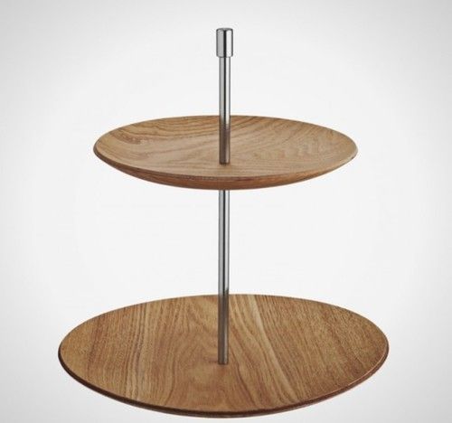 Aluminum Cake Stand With Wood And Aluminium