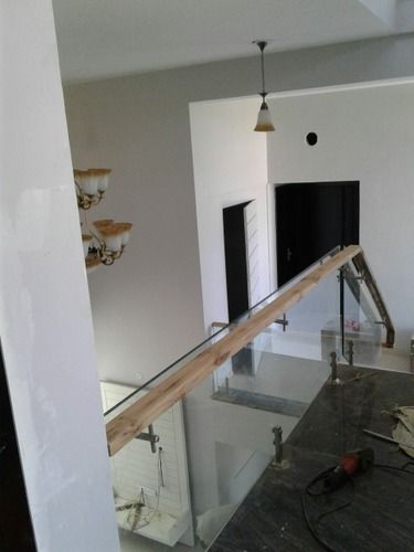 Glass Railing With Wooden Tap