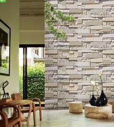 Matte PVC Stone Cladding Wallpaper For Interior Decor Purposes 3D