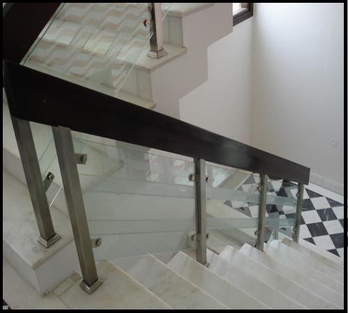 Wooden Railing With Glass