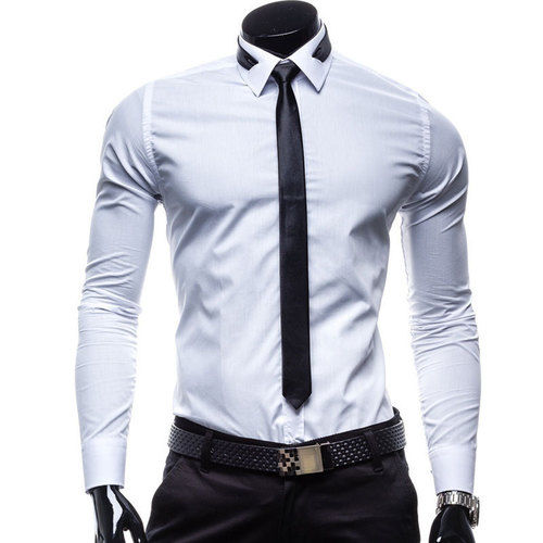 Washable Men Plain White Formal Shirt