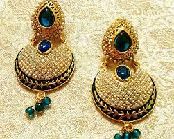 Golden Fashion Ethnic Earring For Women