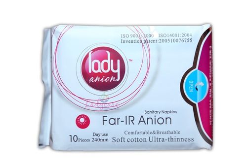 Lady Anion Sanitary Napkin - Far Infrared FIR Technology , Negative Ion Wellness Benefits, Naturally Energizing Personal Care Solution