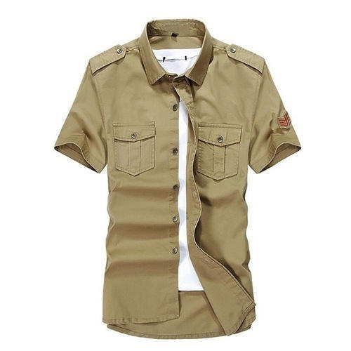 Mens Cargo Shirt - Color: Brown